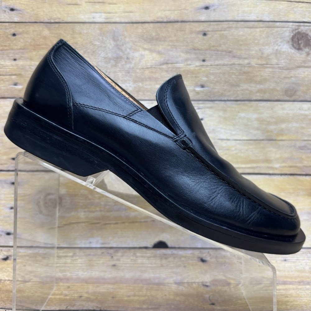 Johnston & Murphy Passport Loafers Mens 8.5M Black Leather Italy Slip Preppy